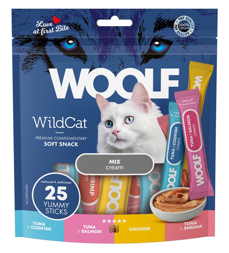 5213 - WOOLF WILDCAT  Cream 25 pcs - Mix flavour