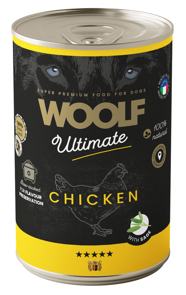 7005 - WOOLF ULTIMATE CANNED DOGFOOD - Chicken with Sage