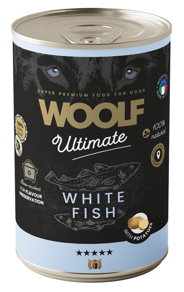 7007 - WOOLF ULTIMATE CANNED DOGFOOD - White Fish with Potatoe