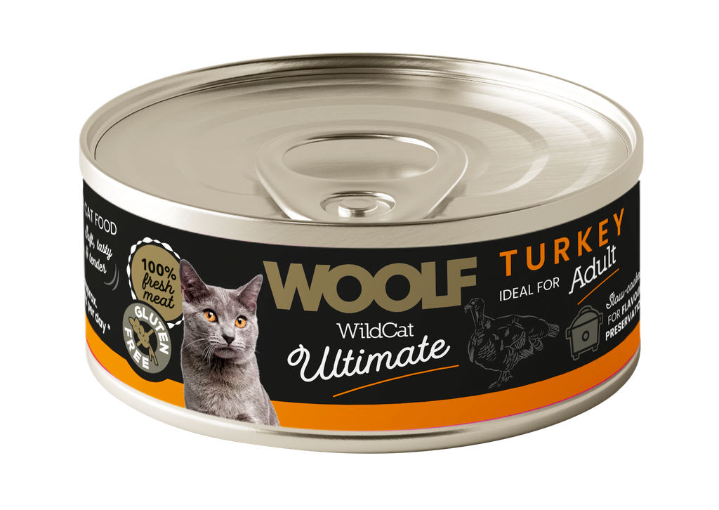7101 - WOOLF WILDCAT ULTIMATE CANNED CATFOOD - TURKEY PATE