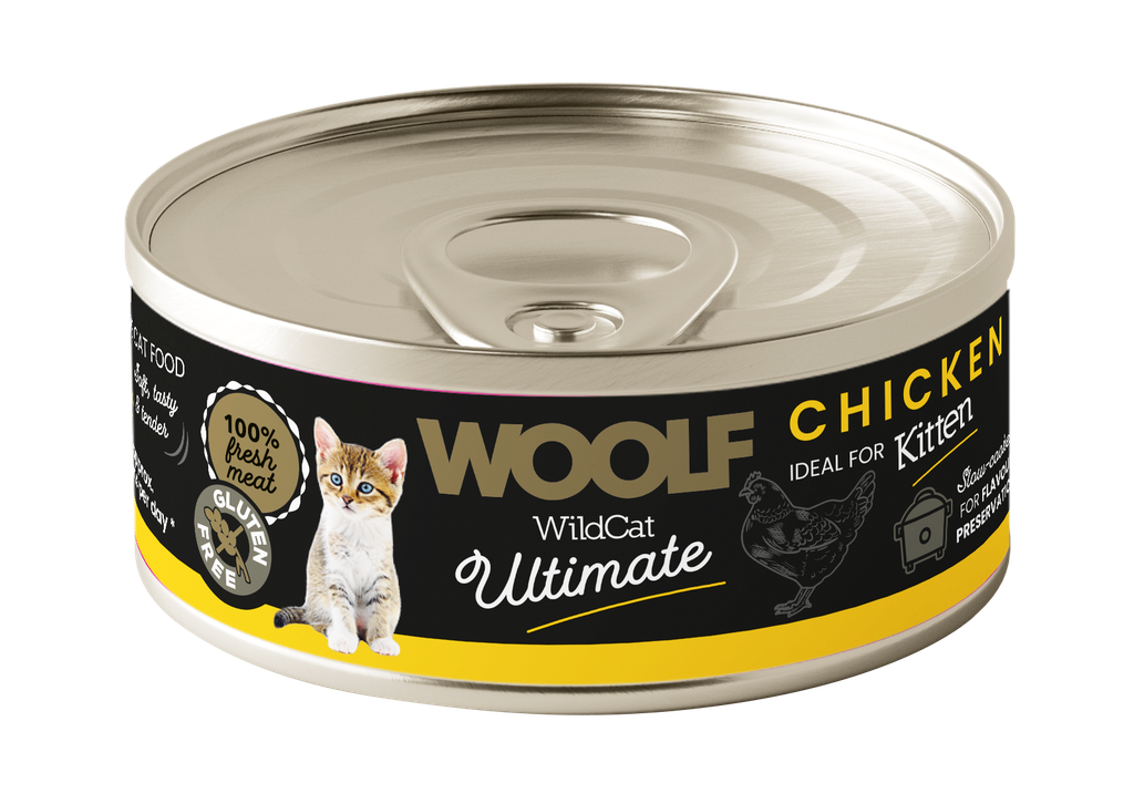7105 - WOOLF WILDCAT ULTIMATE CANNED CATFOOD  - KITTEN CHICKEN PATE