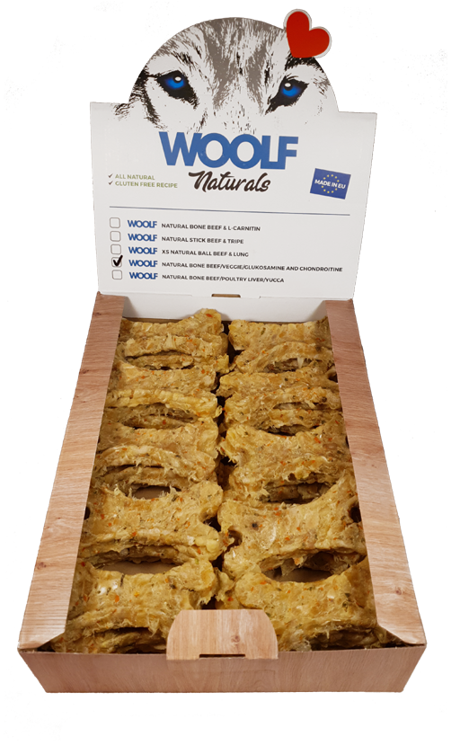 WFN395A - WOOLF Natural Bone Beef & Vegetable & Glukosamine, Chondroitine