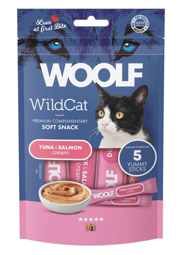 [5206] 5206 - WOOLF WILDCAT  Cream 5 pcs - Tuna & Salmon