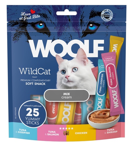 [5213] 5213 - WOOLF WILDCAT  Cream 25 pcs - Mix flavour