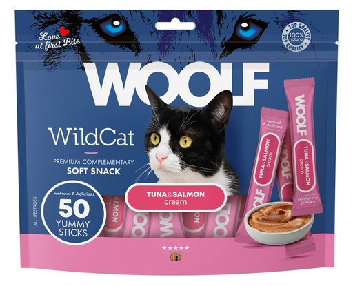 [5215] 5215 - WOOLF WILDCAT  Cream 50 pcs - Tuna & Salmon  