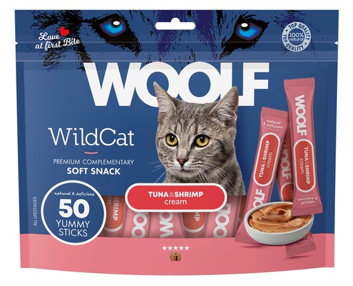 [5217] 5217 - WOOLF WILDCAT  Cream 50 pcs - Tuna & Schrimp  