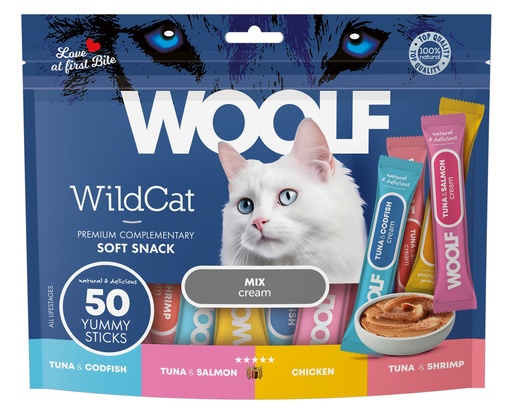 [5218] 5218 - WOOLF WILDCAT  Cream 50 pcs - Mix flavour 
