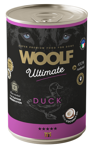 [7008] 7008 - WOOLF ULTIMATE CANNED DOGFOOD - Duck with Coconut oil