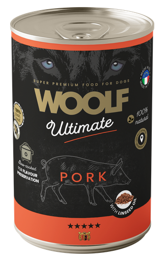[7009] 7009 - WOOLF ULTIMATE CANNED DOGFOOD - Pork with Linseed Oil
