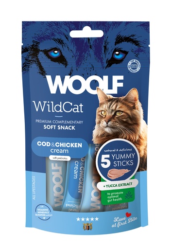 [5204] 5204 -WOOLF WILDCAT Cream 5 pcs - Cod & Chicken + Yucca extract